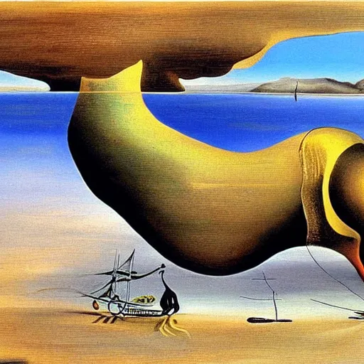 Prompt: wal - e painted by salvador dali