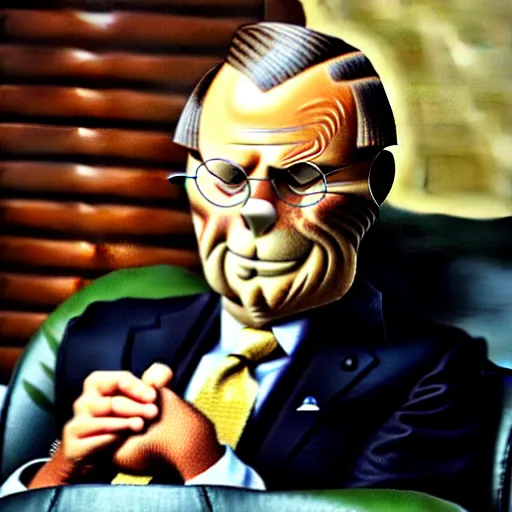 Image similar to anthropomorphic cat donald rumsfeld