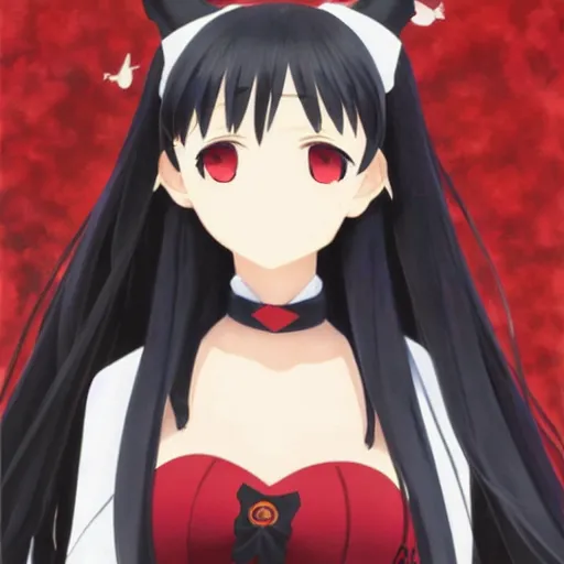 Prompt: Tohsaka Rin, Fate Grand Order, art gallery, oil painting, critically acclaimed