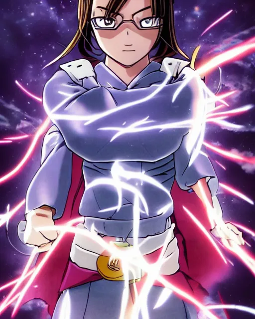 Image similar to a girl with powers, full shot, visible face, ambient lighting, detailed, very modern anime style, art by akira toriyama, eiichiro oda, hayao miyazaki, kentaro miura, masashi kishimoto