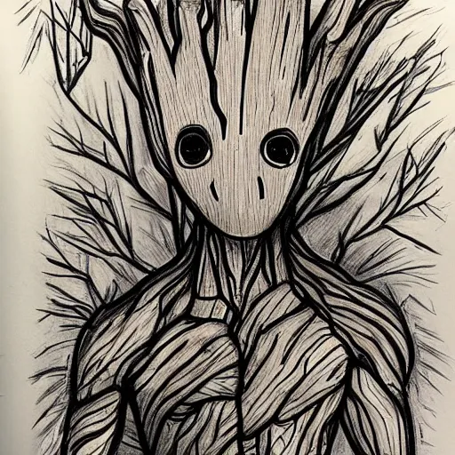 Prompt: groot sketch