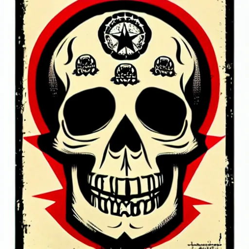 Image similar to punk rock skull, solo. by shepard fairey