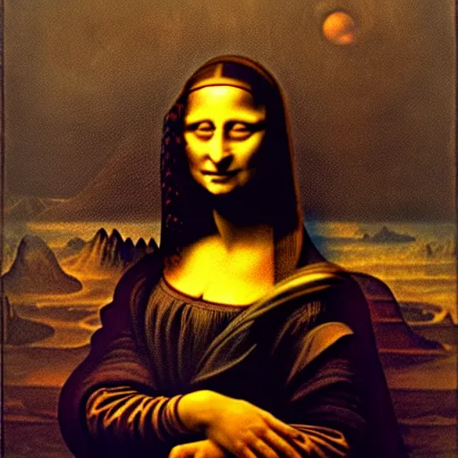 Image similar to beksinski, zdzisław - mona lisa in the style of giger, h. r. by beksinski, zdzisław and giger, h. r.