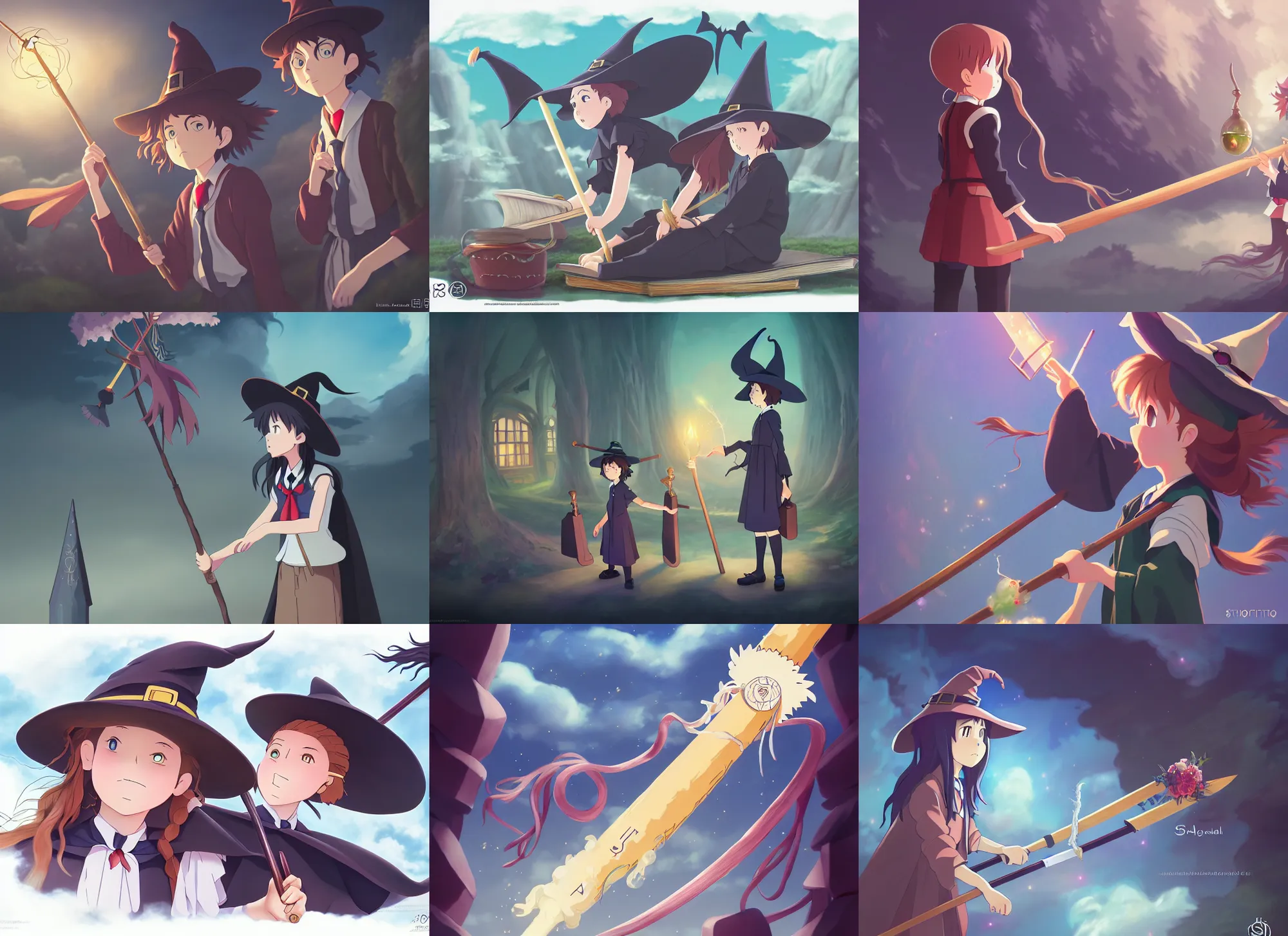 Prompt: witch wand, advertising photoshoot, magic school academia, by studio ghibli, elegant, beautiful, digital art, trending on artstation, highly detailed, illustration, concept art, masterpiece