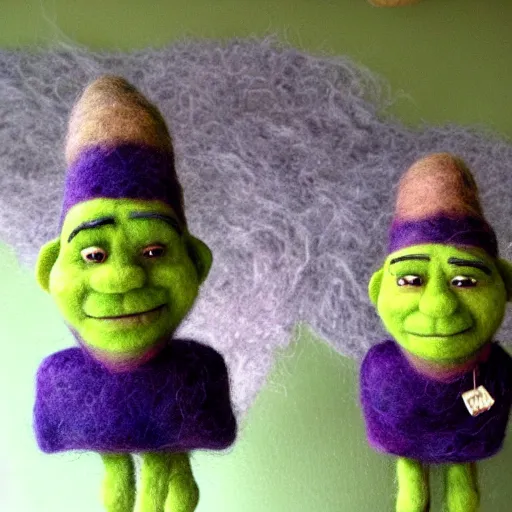 Image similar to shrek needle felted + needle felting art