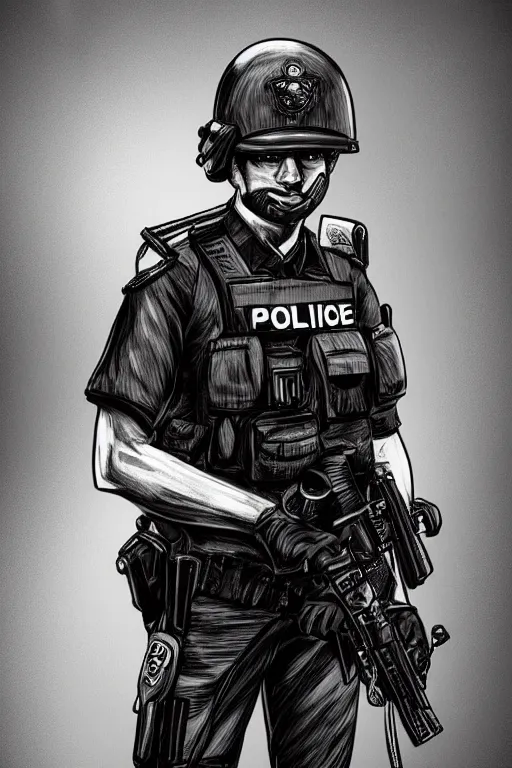 Image similar to police officer, greater manchester police, highly detailed, digital art, sharp focus, trending on art station