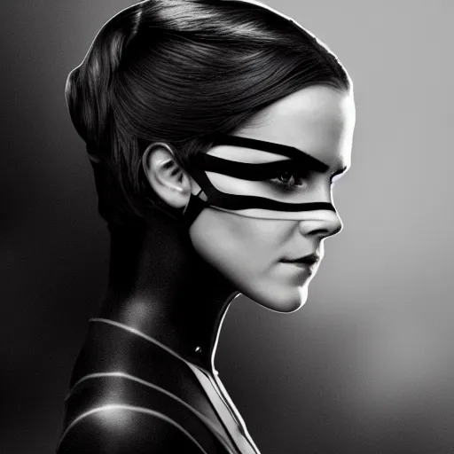 Prompt: Emma Watson as Catwoman, XF IQ4, 150MP, 50mm, f/1.4, ISO 200, 1/160s, natural light, Adobe Lightroom, photolab, Affinity Photo, PhotoDirector 365, filling the frame, rule of thirds, symmetrical balance, depth layering, polarizing filter