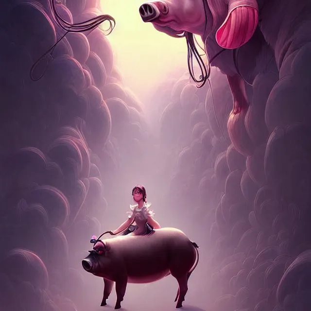 Prompt: epic professional digital art of 🌛 😩 🐖 👝, art nouveau, surreal, best on artstation, cgsociety, wlop, Behance, pixiv, astonishing, impressive, outstanding, epic, cinematic, stunning, concept art, gorgeous, much detail, much wow, masterpiece.