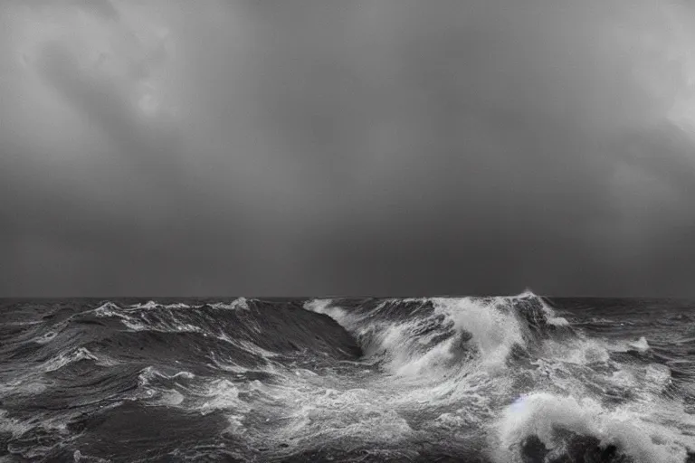 Image similar to danila tkachenko, low key lighting, a ship wreck, an abandoned high soviet apartment building in the middle of the stormy ocean, storm, lighning storm, crashing waves, dramatic lighting