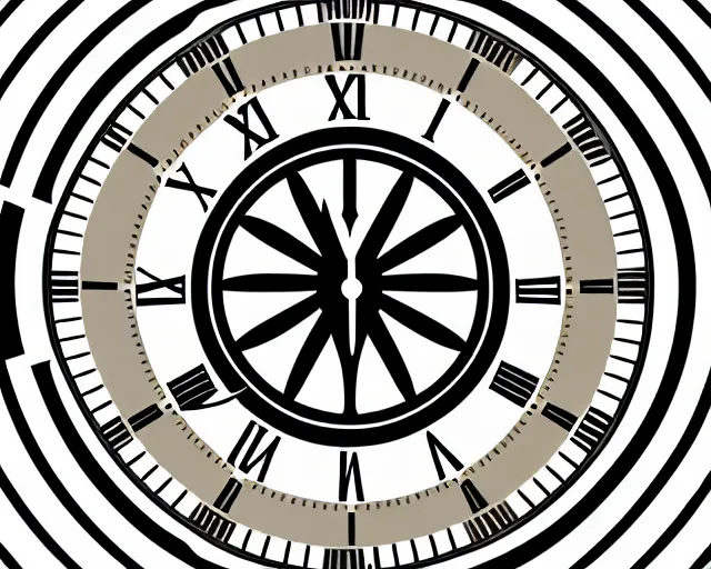 Image similar to The religious symbol for a clock based cult, vector art