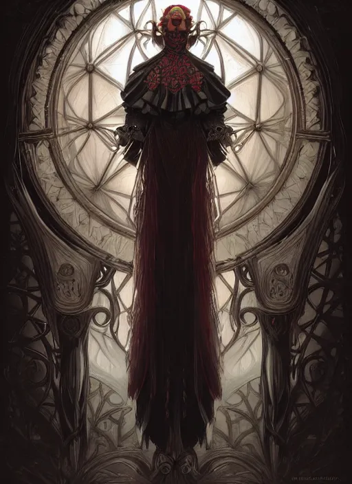 Prompt: symmetry!! portrait of giant clown monster, gothic, dark, intricate, elegant, highly detailed, digital painting, artstation, concept art, smooth, sharp focus, illustration, art by artgerm and greg rutkowski and alphonse mucha