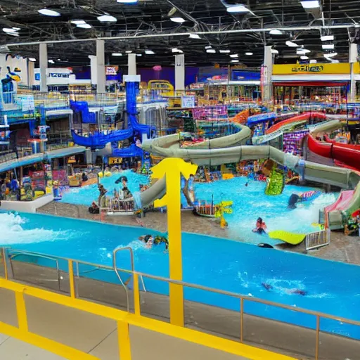 Prompt: waterpark inside a walmart superstore