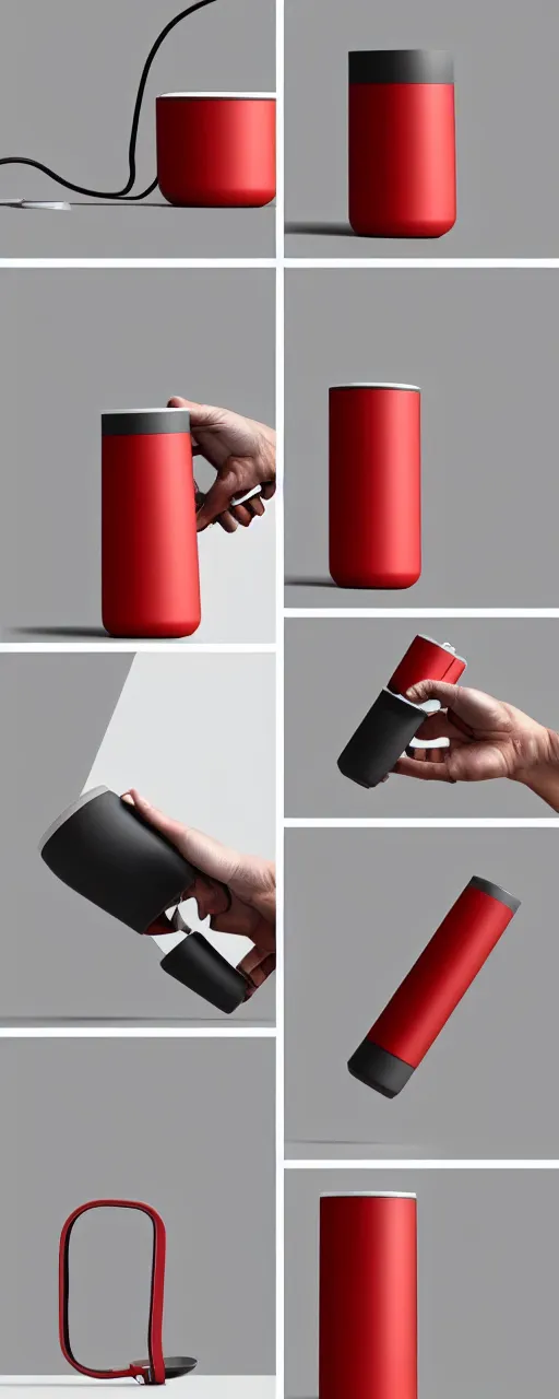 Image similar to a stylish handheld electric beverage mixer ; natural materials ; industrial design ; behance ; le manoosh ; pinterest ; if design award ; red dot design award