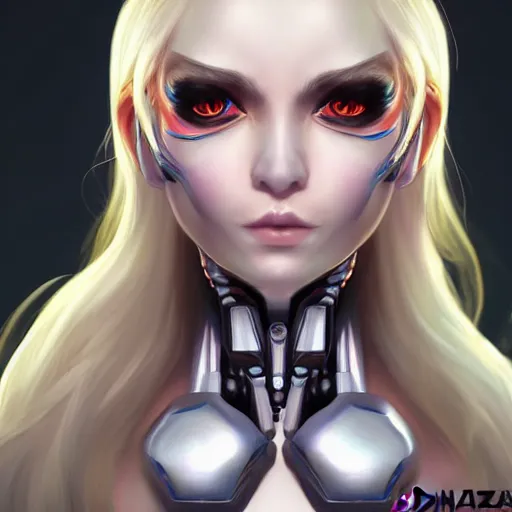 Prompt: womanized humanoid robot, pretty face, anatomically correct, league of legends art by vonka xu, unreal engine, digital art, highly detailed