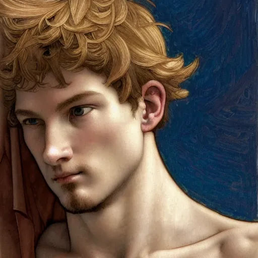 Image similar to Michelangelo\'s David, highly detailed, digital painting, artstation, concept art, smooth, sharp focus, illustration, ArtStation, art by artgerm and greg rutkowski and alphonse mucha and J. C. Leyendecker and Edmund Blair Leighton and Katsuhiro Otomo and Geof Darrow and Phil hale and Ashley wood and Ilya repin and Charlie Bowater