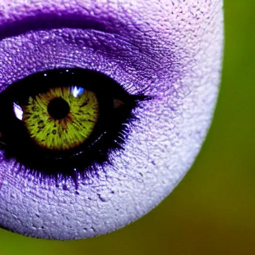 Prompt: close up photo of beautiful purple eye. 8k.