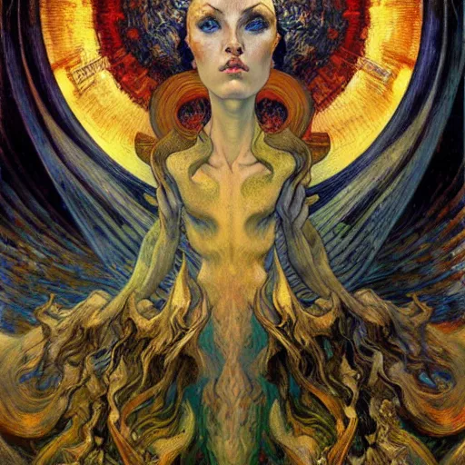 Prompt: Divine Chaos Engine by Karol Bak, Jean Delville, and Vincent Van Gogh, Van Gogh