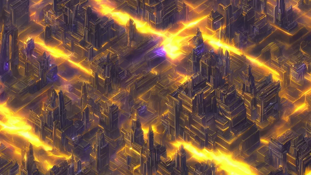 Image similar to incredible protoss city beautiful dramatic lighting