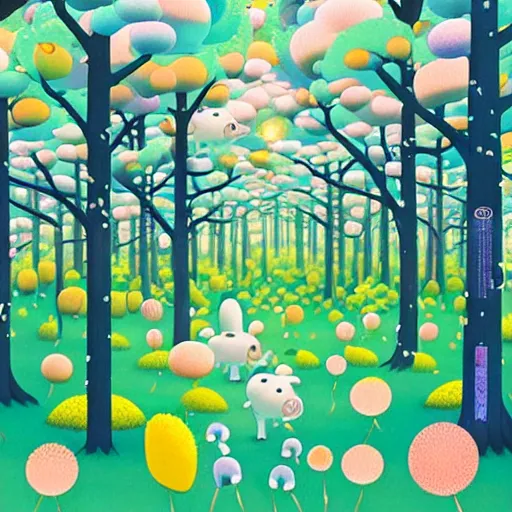 Image similar to forest in the morning light, by Chiho Aoshima, hyper detailed