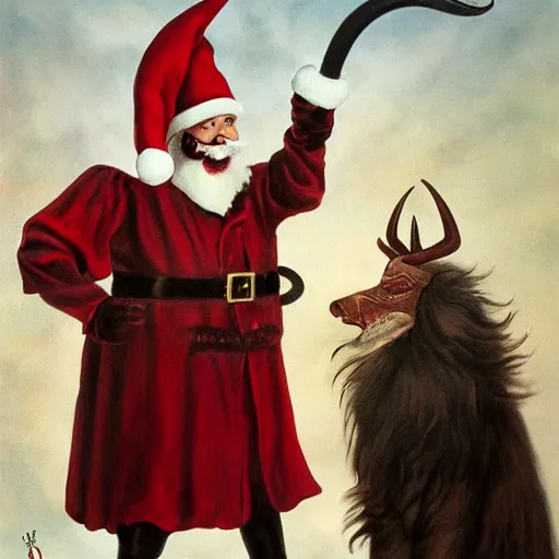 Image similar to satan claus with devil's tail, dennis carlsson