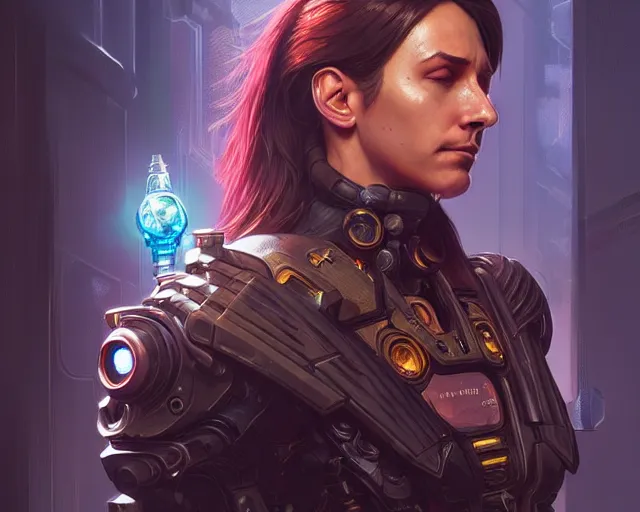 Image similar to messi with cyberpunk implants, deep focus, d & d, fantasy, intricate, elegant, highly detailed, digital painting, artstation, concept art, matte, sharp focus, illustration, hearthstone, art by artgerm and greg rutkowski and alphonse mucha