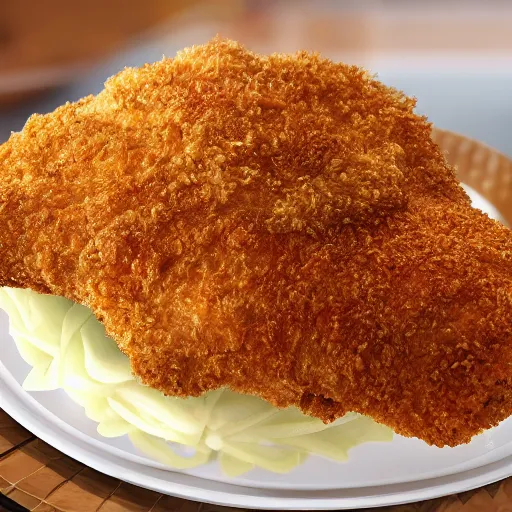 Image similar to breaded chicken with a crown on top in a palace, hyper realistic, 4k