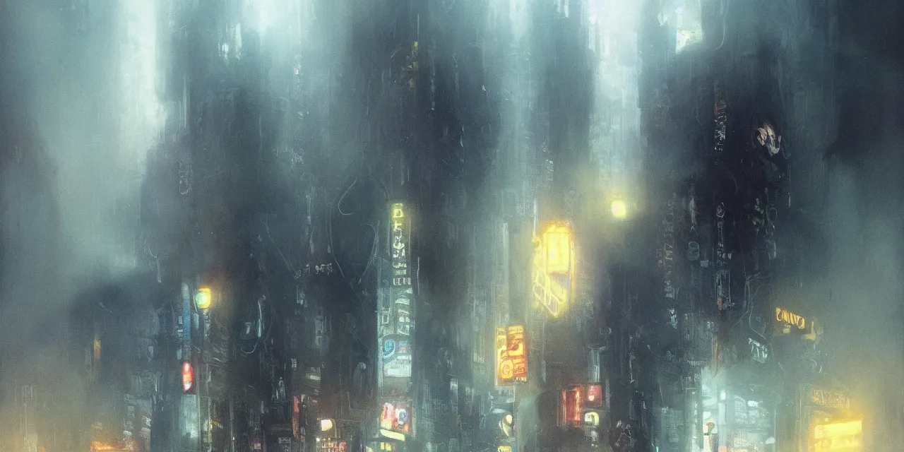 Image similar to 2 0 1 8 blade runner movie dirty harry western look at the cityscape from roof perfect face fine realistic face pretty face reflective polymer suit tight neon puffy jacket blue futuristic sci - fi elegant by denis villeneuve tom anders zorn hans dragan bibin thoma greg rutkowski ismail inceoglu illustrated sand storm alphonse mucha