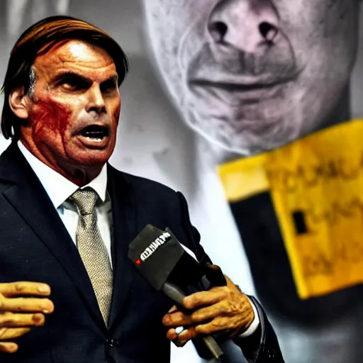 Prompt: bolsonaro as a zombie, photofraph
