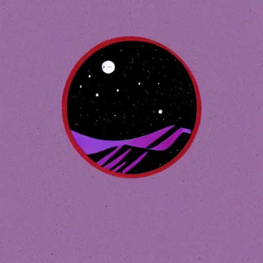 Prompt: beautiful detailed flat art of the moon, blue and purple with black background, style of tom whalen, enamel pin