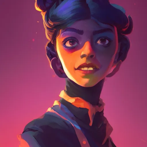 Prompt: profile portrait, maya ali mage, gloomhaven, dynamic lighting, gaudy colors, octane render aesthetic, matte painting concept art, official fanart behance hd artstation by jesper ejsing, by rhads and makoto shinkai and lois van baarle and ilya kuvshinov and rossdraws