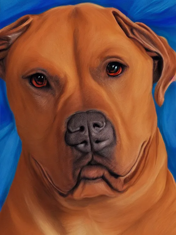 Prompt: an ultradetailed beautiful portrait painting of a original sonic character based off of a strong elegant brown pitbull, oil painting, high resolution, sonic oc, brown fur, furry, in the style of sonic forces