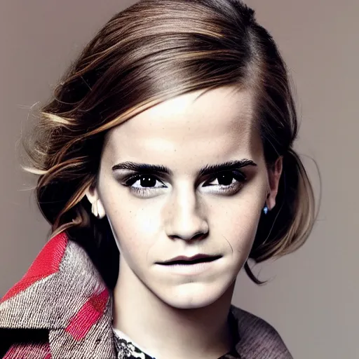 Image similar to Emma Watson modeling for Gucci, (EOS 5DS R, ISO100, f/8, 1/125, 84mm, postprocessed, crisp face, facial features)