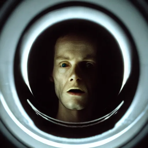 Prompt: a man, hyperrealistm still from the movie alien, studio lighting, ethereal, horror