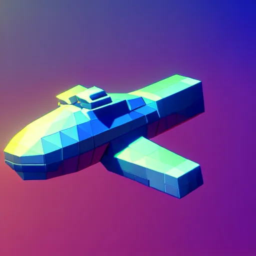 Image similar to Isometric 3D SpaceShip Cute, Low Poly Ultimate, Game Devoloper, Unity3D, rendered in Blender