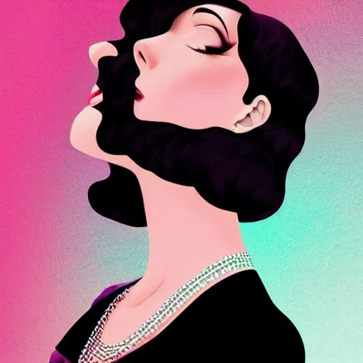 Image similar to portrait of a beautiful girl with dark hair dressed in 1920's art deco fashion, speakeasy bar background, rich vivid colors, mood lighting, ambient lighting, dynamic lighting, 4k, official media, anime key visual, makoto shinkai, ilya kuvshinov, lois van baarle, rossdraws, detailed, trending on artstation