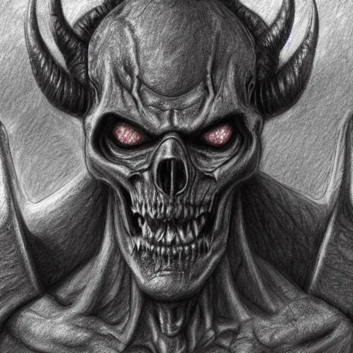 Image similar to a pencil sketch of a doom lord in hell, 4k, high detail, high-resolution photograph, professional photography, ultra-detail, sketch, drawing