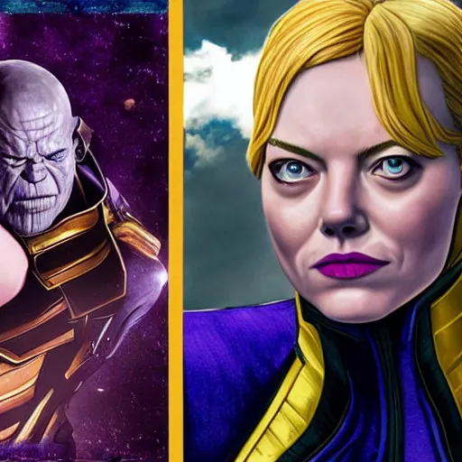 Prompt: emma stone as thanos