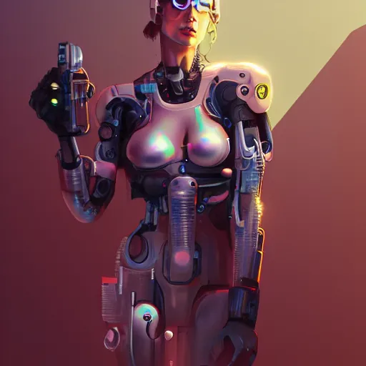 Prompt: beautiful female cyborg, Cyberpunk, concept art, 2077, Sci-Fi, Jeroba, Robocob, 8k, digital painting