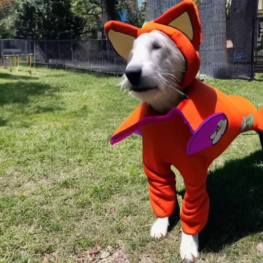 Image similar to a person wearing a dog suit