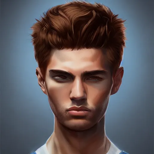 Image similar to a portrait of a handsome, rebellious, young man, highly detailed, digital painting, trending on artstation