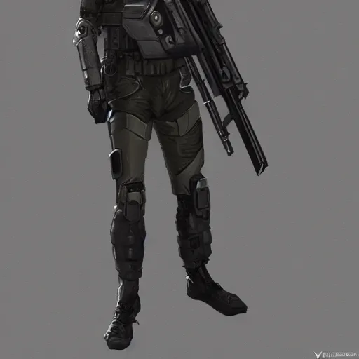 Image similar to full body view, futuristic dystopian regime soldier, plasma gun, artstation