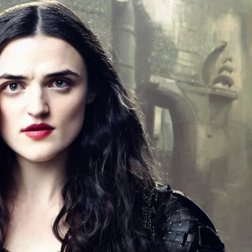 Image similar to Katie McGrath as Morgana in the year 3000 AD