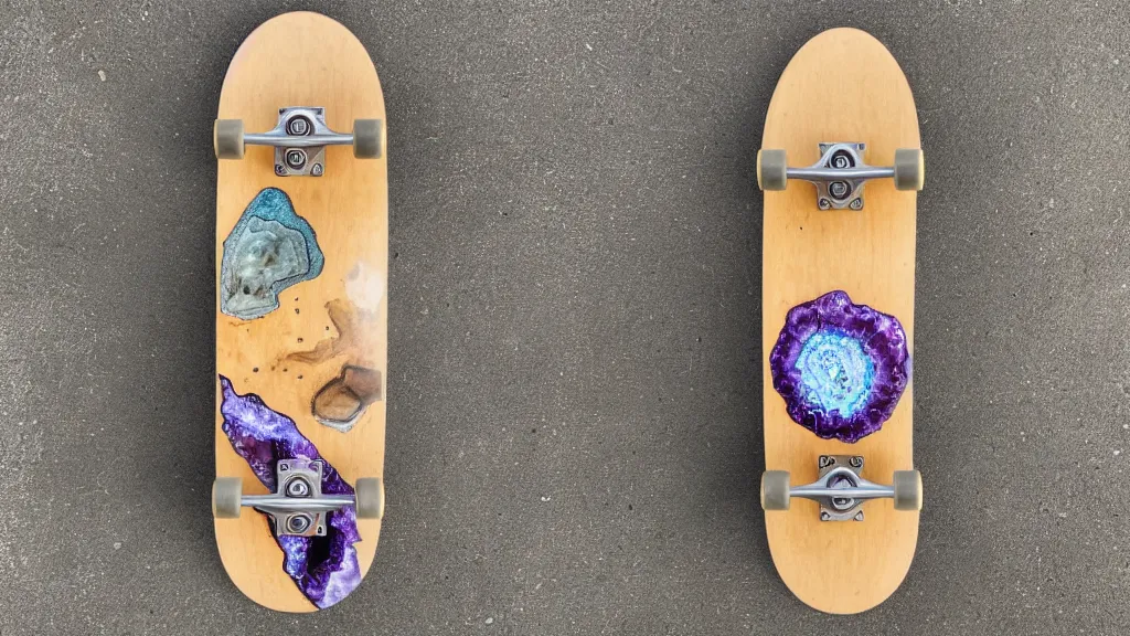 Image similar to skateboard with a geode decal