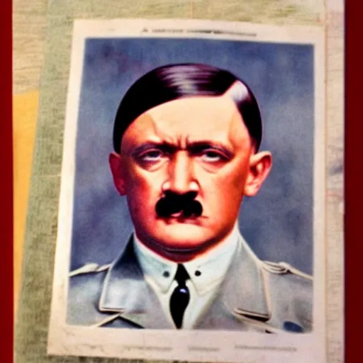 Prompt: adolf hitler color close up very detailed! agfa color photograph