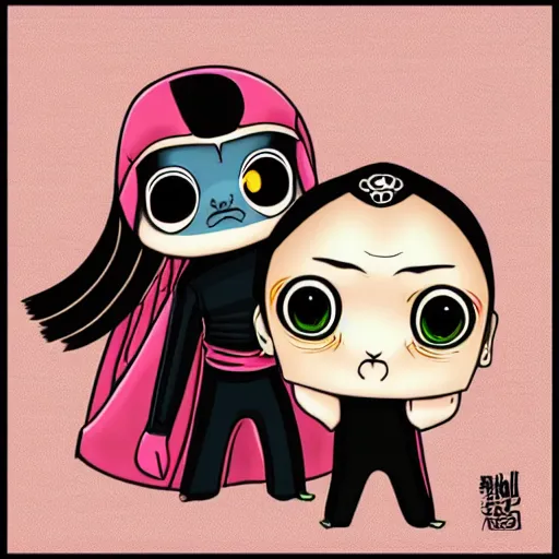 Prompt: Silat sloth dual, chibi manga art style, Japanese style, in the style of Mark Ryden, digital art