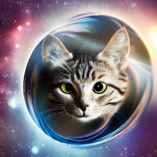 Image similar to cat in space, detailed, 8 k high quality