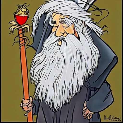 Image similar to gandalf as a dr seuss character