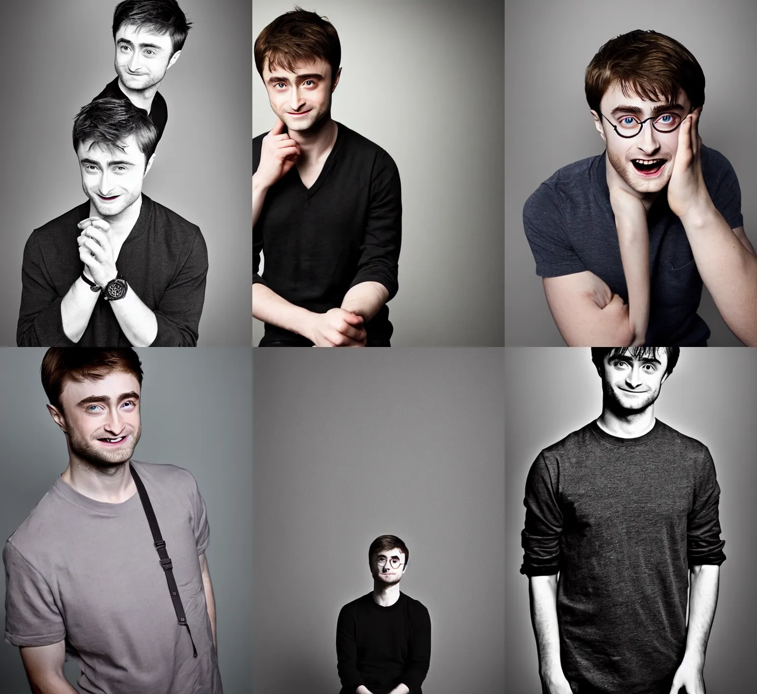 Prompt: medium shot, portrait of Daniel Radcliffe, studio lighting, portrait photography,