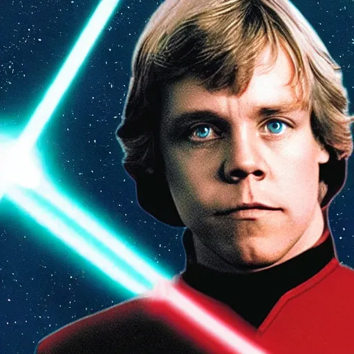 Image similar to luke skywalker in a starfleet uniform