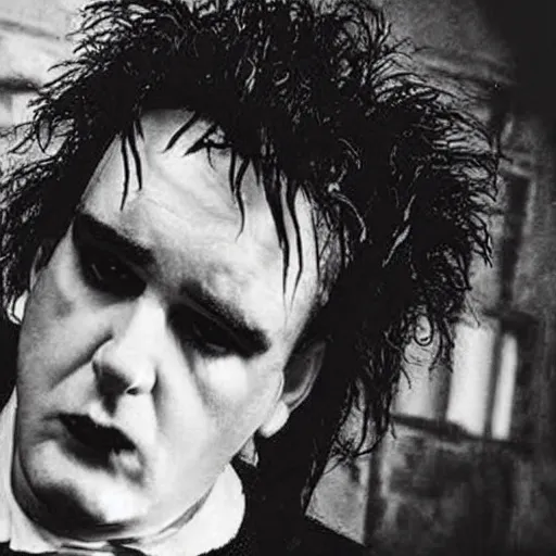 Image similar to robert smith mixed with morrissey